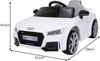 Audi 12V Auto Elettrica per Bambini, Macchina Elettrica con Velocità 2,5-5 km/ora, con Telecomando USB MP3 Luci LED (Bianco)