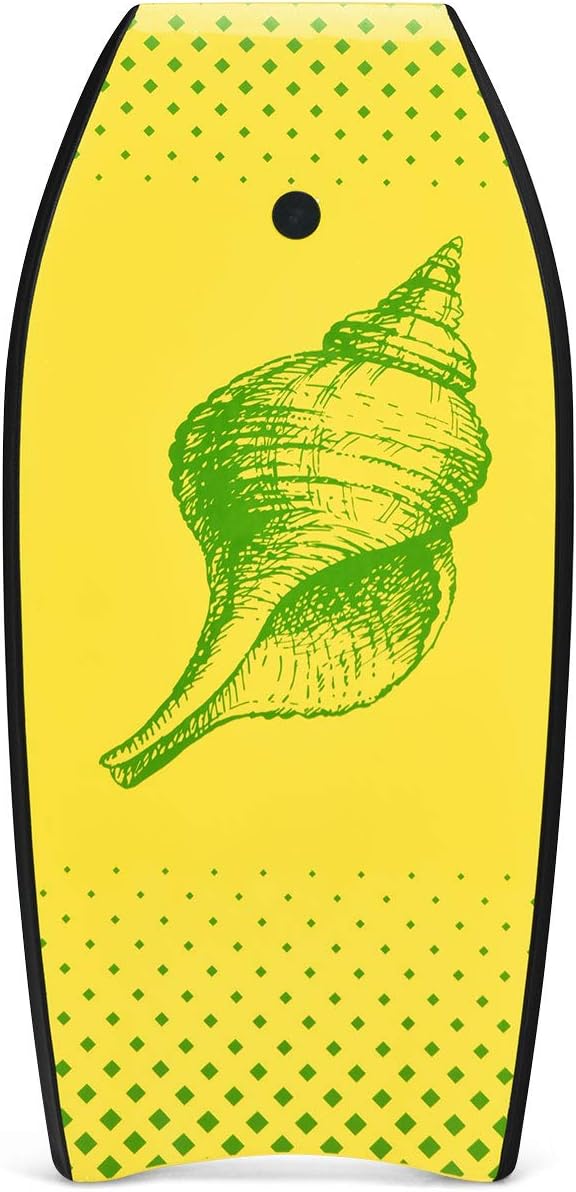 Tavola da Surf in XPE, EPS e HDPE, Tavola Surf Bambini e Adulti, Tavoletta Mare con Leash per Polso, Portata 85 kg, Disponibile in Vari Colori, 104 x 51 x 6 cm (Giallo)