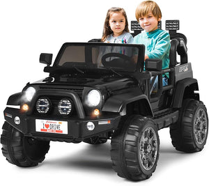 Auto Macchina Elettrica per Bambini 12V, Veicolo Elettrico a Batteria a 2 Posti, con Telecomando 2,4 G, Porta USB e AUX, per Bambini 3+ Anni (Nero)