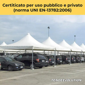 Gazebo Professionale in PVC 650g/mq per Bar, Ristoranti, Maneggi, Chioschi - Varie Misure (3 x 3, PVC Bianco)