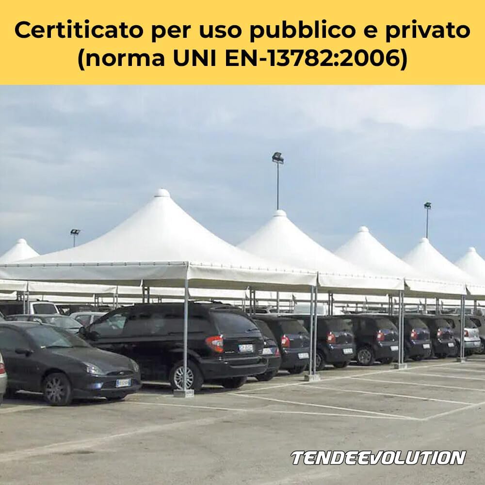 Gazebo Professionale in PVC 650g/mq per Bar, Ristoranti, Maneggi, Chioschi - Varie Misure (4 x 4, PVC Bianco)