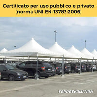 Gazebo Professionale in PVC 650g/mq per Bar, Ristoranti, Maneggi, Chioschi - Varie Misure (4 x 4, PVC Bianco)