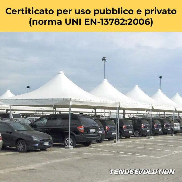 Gazebo Professionale in PVC 650g/mq per Bar, Ristoranti, Maneggi, Chioschi - Varie Misure (4 x 4, PVC Bianco)