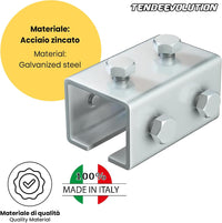 Giunzione in Acciaio Zincato per Profilo Superiore Monorotaia MR3