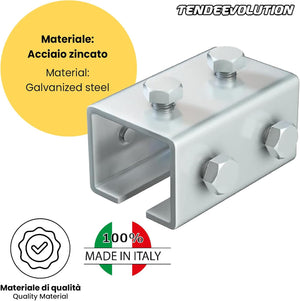 Giunzione in Acciaio Zincato per Profilo Superiore Monorotaia MR3