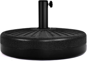 Base per Ombrellone, per Pali da 38-48mm, Base Ombrellone in Plastica e Ferro, 23L, 51x51x13cm, Nero