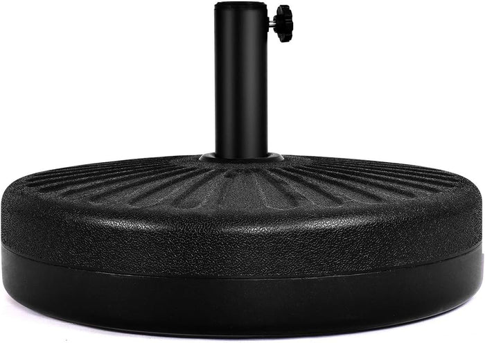 Base per Ombrellone, per Pali da 38-48mm, Base Ombrellone in Plastica e Ferro, 23L, 51x51x13cm, Nero