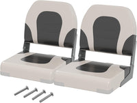 Set di 2 Sedie da Barca, Sedili da Barca Pieghevole Morbide Imbottite Spesse, Sedile Nautica Ergonomico per Imbarcazioni da Pesca, 51 x 42 x 49 cm, Bianco e Girigio