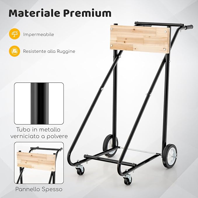 Carrello per Motore Fuoribordo, Supporto per Motore Fuoribordo con Ruote, Capacità di 150 kg, Resistente e Robusto, per Riparazioni, Manutenzione e Trasporto