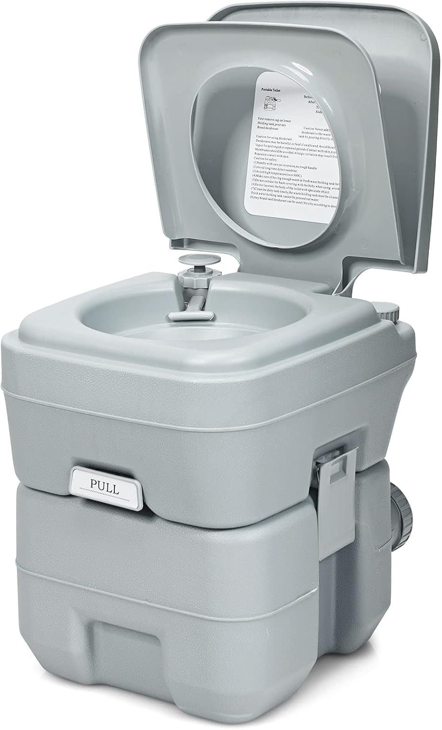 20L Toilette Portatile, Toilette da Esterno per Campeggio Viaggio, con Serbatoio dell'Acqua di Scarico Estraibile, 36x42x43 cm