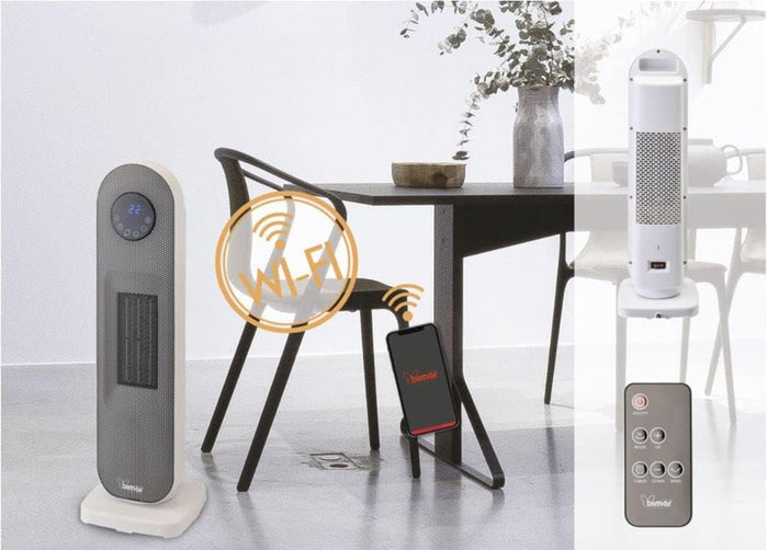 Bimar Termoventilatore Wi-Fi Colonna AMA10 Ceramica Controllo Vocale Timer 12h Basso Consumo