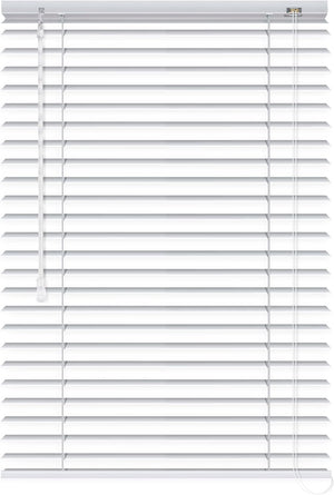 Tenda Veneziana Su Misura in Alluminio, Lamella da 25mm - Larghezza 0,60 x Altezza 2,50, Col. Bianco 0010, Comando e Orientamento a Destra