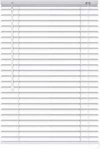 Tenda Veneziana Su Misura in Alluminio, Lamella da 25mm - Larghezza 0,60 x Altezza 2, Col. Bianco 0010, Comando e Orientamento a Sinistra