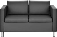 Divano 2 Posti in similpelle di PU - Divano con Cuscino Morbido e le Gambe di Metallo Design Moderno per salone camera da letto e uffici 120 x 60 x 62.5 cm Grigio