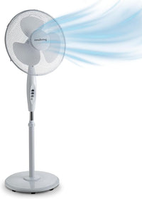 Innoliving Ventilatore a Piantana INN-503ROUND, Griglia Mesh, Diametro 40 cm, 3 Velocità, Oscillazione, Altezza Regolabile, Base Rotonda