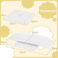 Bilancia per Neonati, Bilancia con Vassoio Rimovibile per Misurazione del Peso Corporeo e dell'Altezza, Bilancia Digitale con Schermo LED per Bambini, Animali Domestici e Adulti