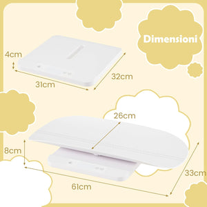 Bilancia per Neonati, Bilancia con Vassoio Rimovibile per Misurazione del Peso Corporeo e dell'Altezza, Bilancia Digitale con Schermo LED per Bambini, Animali Domestici e Adulti