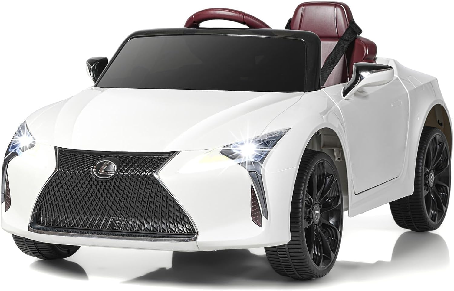 Lexus Auto Elettrica per Bambini, Macchina Elettrica Cavalcabile con Telecomando Luci LED Luminose Musica e Storie, 3-5 km/h, per Bambini 37-96 Mesi (Bianco)