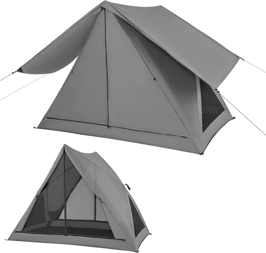 Tenda da Campeggio Zaino in Spalla 2-3 posti, Tenda Ultraleggera Impermeabile, Baldacchino a Igloo e Anti UV 3 Stagioni o Facile da Installare e imballare, 225 x 145 x 161 cm, grigio