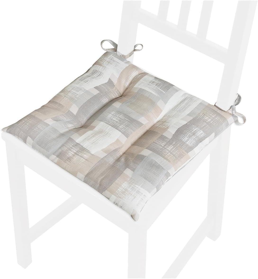 Set 4 Cuscini Sedia Shabby Chic Morbidi Imbottiti Ovatta Universali Coprisedie Cotone Lavabile