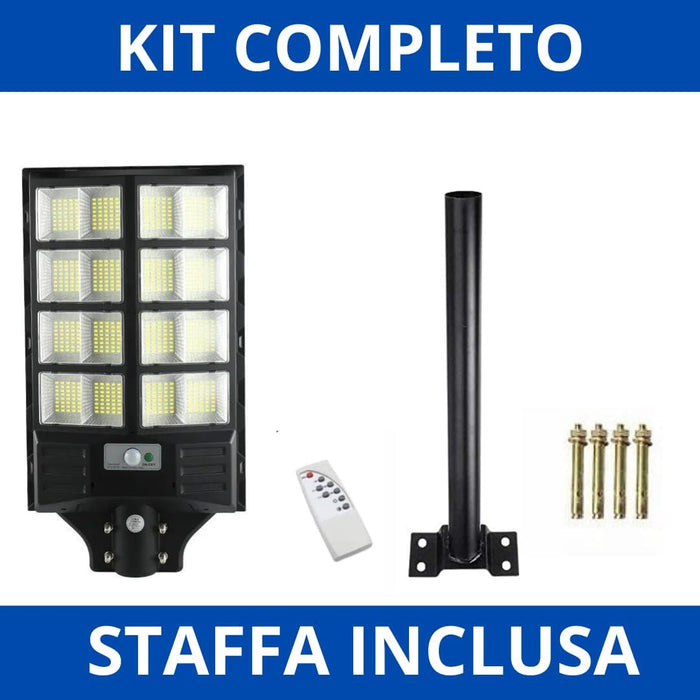 Lampione LED Esterno con Pannello Solare 1000W 6500K Bianco Freddo