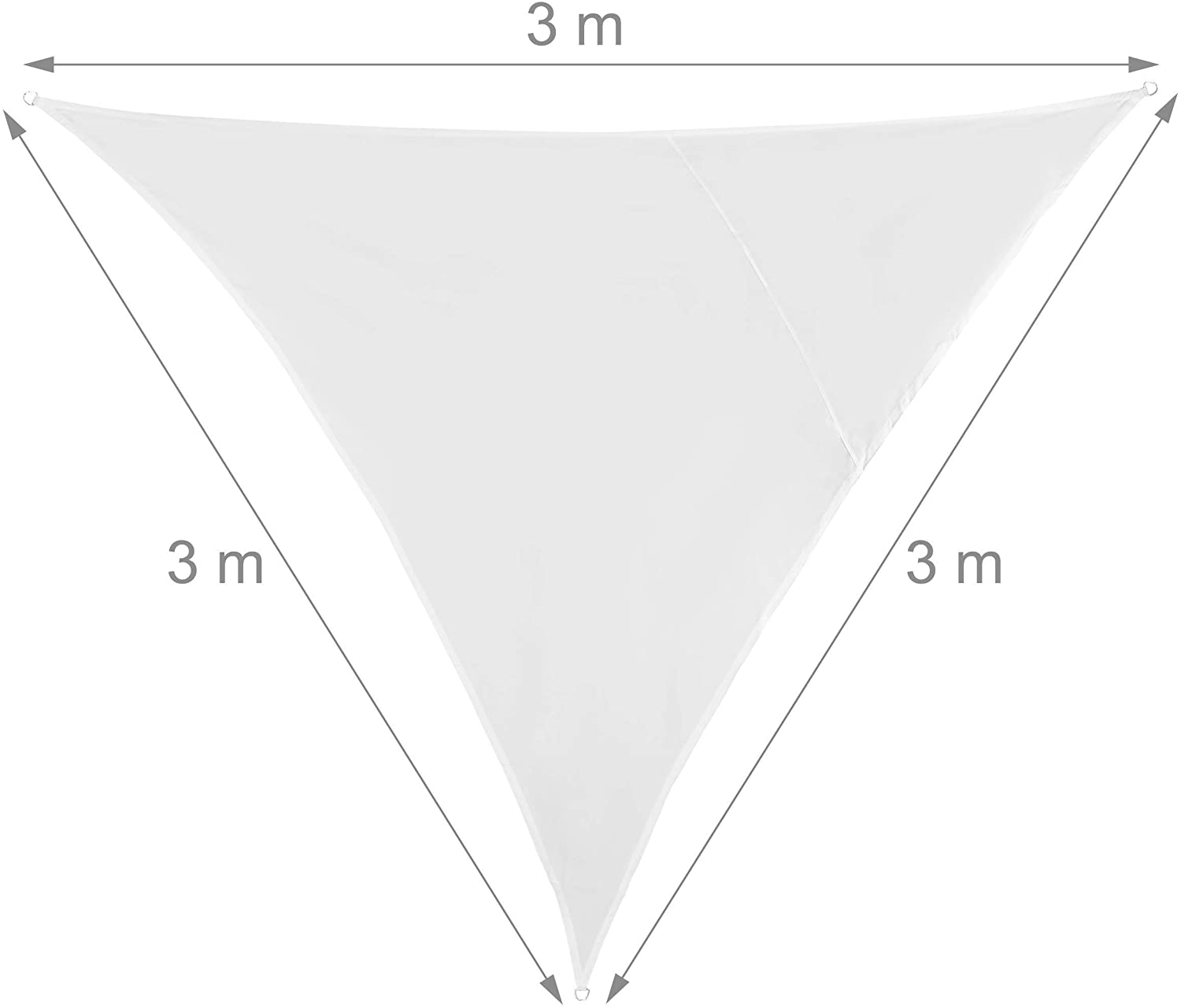 Vela ombreggiante triangolare 3 x 3 x 3 m bianca 13_0002938