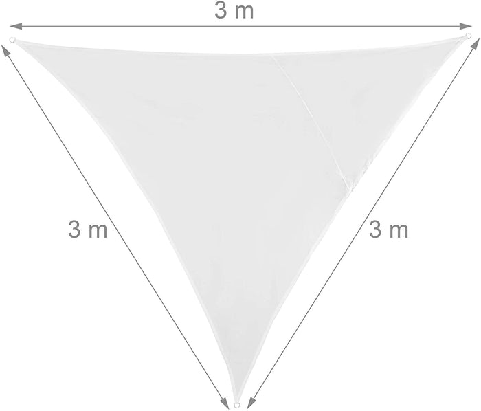 Vela ombreggiante triangolare 3 x 3 x 3 m bianca 13_0002938