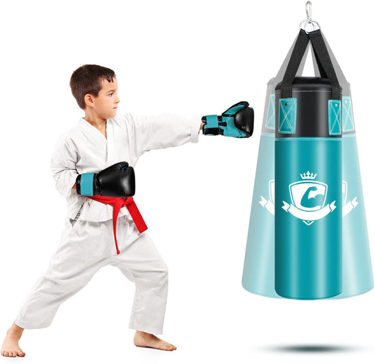 Set sacco da boxe appeso per bambini, Con guantoni da boxe 8 Once, Sotto guanti e borsa, Imbottitura sostituibile, Per allenamenti di karate kickboxing taekwondo, per bambini 3+ anni, Verde