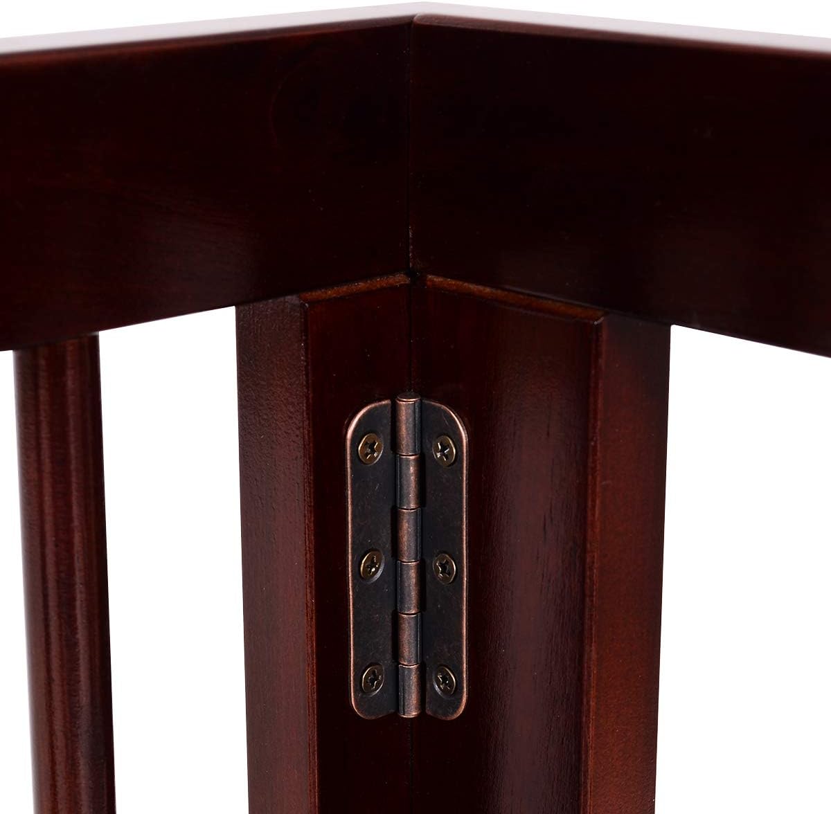 Cancelletto per Cani Regolabile in Legno Massello, con Base Larga e 3 Ante, Ideale per Cani di Piccola/Media Taglia (140-203) x 9,5 x 56 cm, Marrone