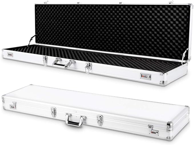 Custodia Dura in Alluminio per Fucili Valigetta Pistola con Serratura, 134 x 35 x 12 cm