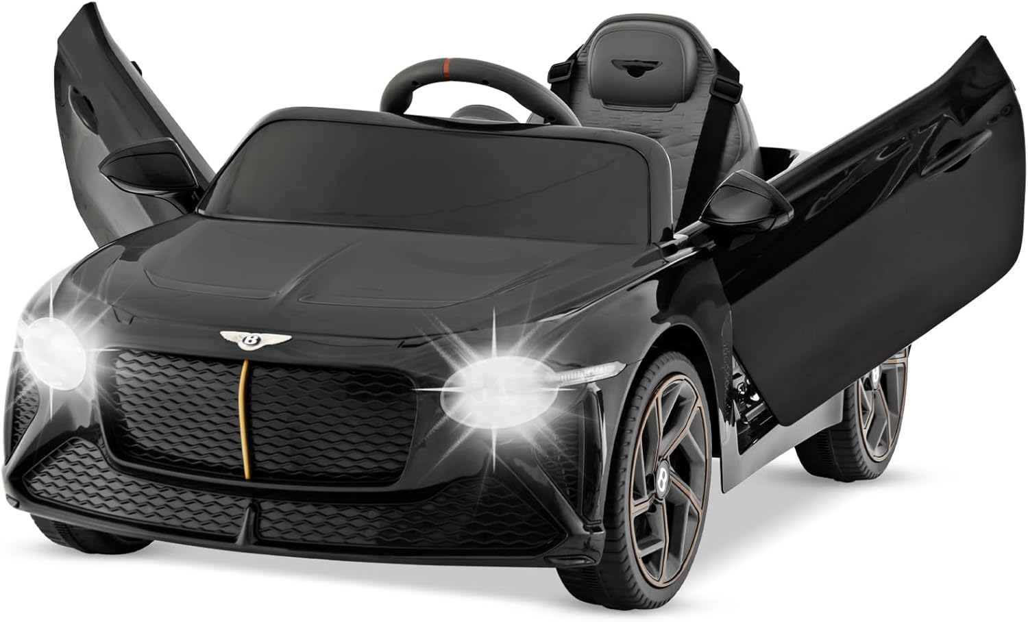 Bentley 12V Macchina Elettrica per Bambini, Auto Elettrica con Telecomando Luci a LED, Velocità Regolabile 3-5 km/h, Veicolo Elettrico per Bambini 37-96 Mesi (Nero)