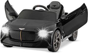 Bentley 12V Macchina Elettrica per Bambini, Auto Elettrica con Telecomando Luci a LED, Velocità Regolabile 3-5 km/h, Veicolo Elettrico per Bambini 37-96 Mesi (Nero)