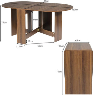 Tavolo Pieghevole da Pranzo, Tavolo da Lavoro, Tavolo Multiuso, Design Moderno, 163 x 80 x 75 cm