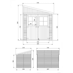 Casa da giardino in legno (con parete laterale) - 6,09 m² - TIMBELA M339A