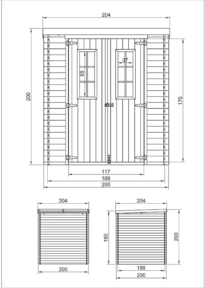 TIMBELA M309C+M309G Casetta da Giardino in Legno CON PAVIMENTO TRATTATO - 3.53 m2