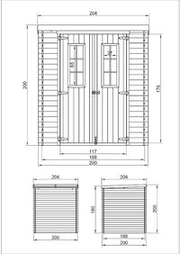 TIMBELA M309C Casetta da Giardino in Legno - A200x204x204cm/3.53 m2