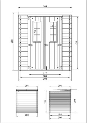 TIMBELA M309C Casetta da Giardino in Legno - A200x204x204cm/3.53 m2