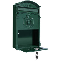 Cassetta postale per posta artistica alluminio esterno verde 260x410x90 mm vulcania