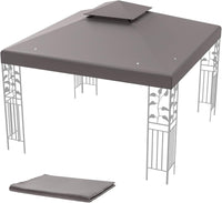 Tetto di Ricambio per Gazebo da Giardino Copertura di Ricambio Gazebo 3 x 3 m (Grigio)
