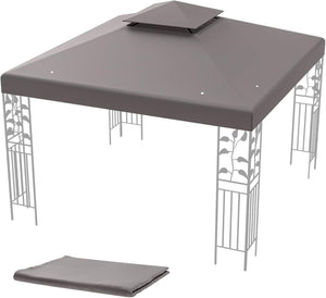 Tetto di Ricambio per Gazebo da Giardino Copertura di Ricambio Gazebo 3 x 3 m (Grigio)
