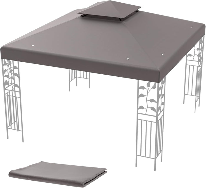 Tetto di Ricambio per Gazebo da Giardino Copertura di Ricambio Gazebo 3 x 3 m (Grigio)