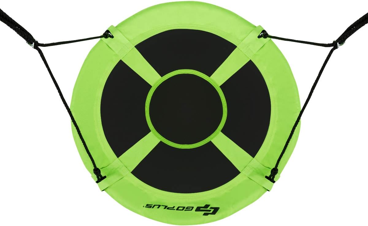 Altalena da Giardino a Nido, Altalena da Giardino per Bambini, con Telaio in Metallo, Regolabile in Altezza: 100-160 cm, Carico Fino a 150 kg (Verde)