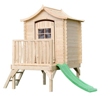 Casetta per bambini in legno con scivolo -  L175xL146xA212cm/ 1,1m2 -  Timbela M550A