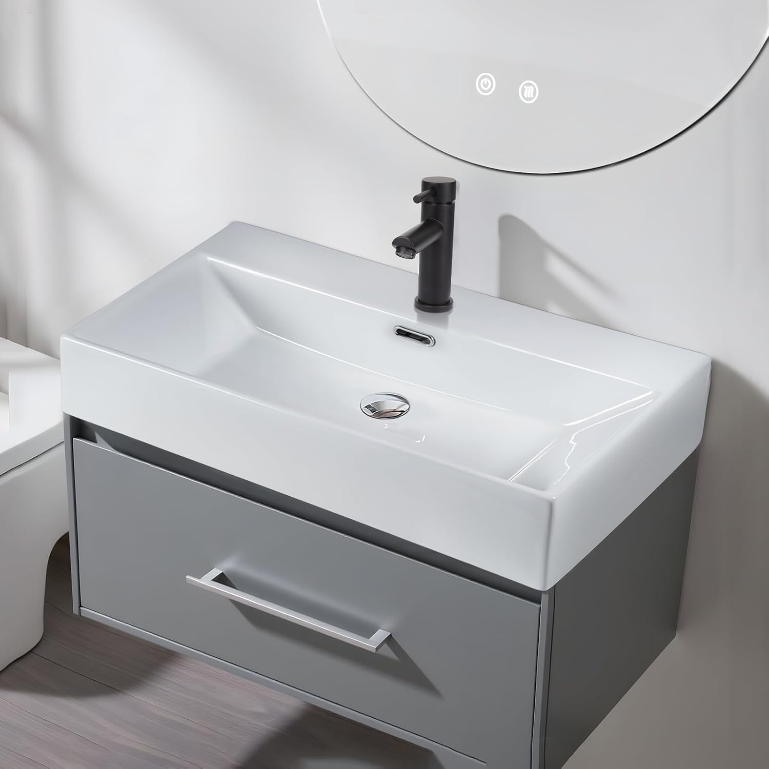 ZMH Lavabo bianco 51x42x15cm Ceramica
