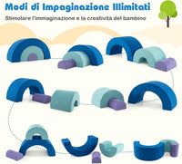 Set di Gioco Arrampicata Arcobaleno, Blocchi in Schiuma con Rivestimenti Lavabili in Lavatrice, Set di Attività da Arrampicata e Gattonamento per Interni per Bambini 3+ Anni
