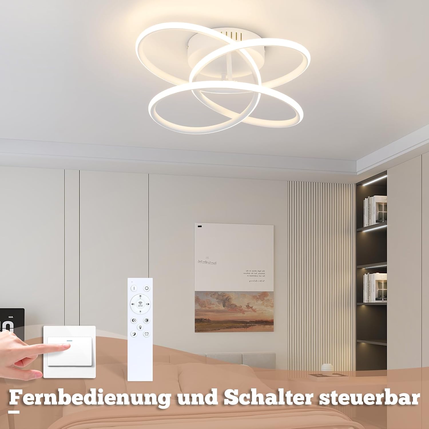 ZMH Lampada da soffitto plafoniera LED metallo 36 cm forma farfalla dimmerabile per soggiorno