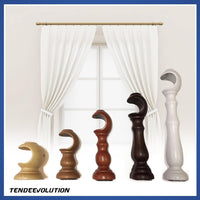 Coppia di Supporti per Bastone Tende in Legno, Diametro 35mm, Colore Naturale, Lunghezza 25cm, 100% Legno di Alta Qualità, Made in Italy