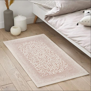 Tappeto Bagno Vintage Camera Scendiletto 60x100 Cm Morbido Cotone Assorbente Antiscivolo Rosa