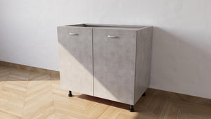 Base per lavello d'appoggio completa di 2 ante spedizione in kit Lunghezza 90 Profondità  55 Altezza 72 esclusi piedini Altezza piedini 10 cm in colore cemento