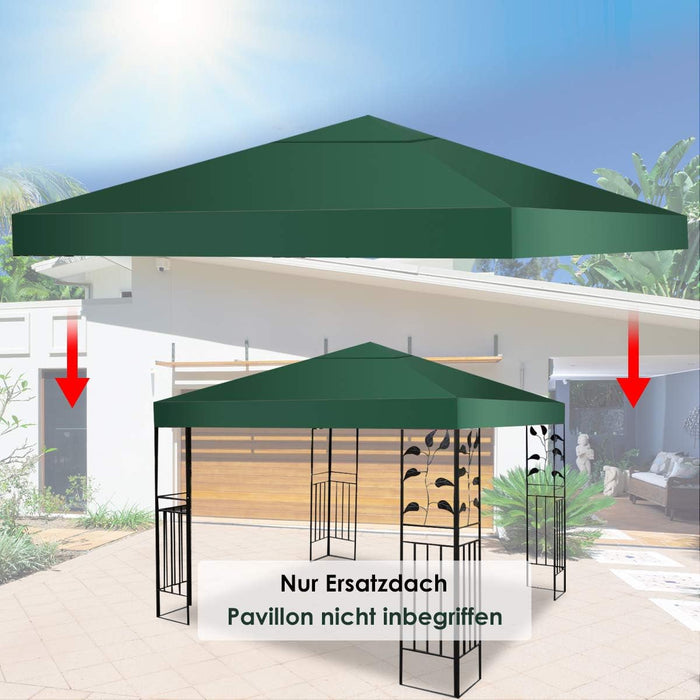 Copertura per Gazebo, Tetto Ricambio per Gazebo, Tetto del Padiglione 3x3 m (Verde)